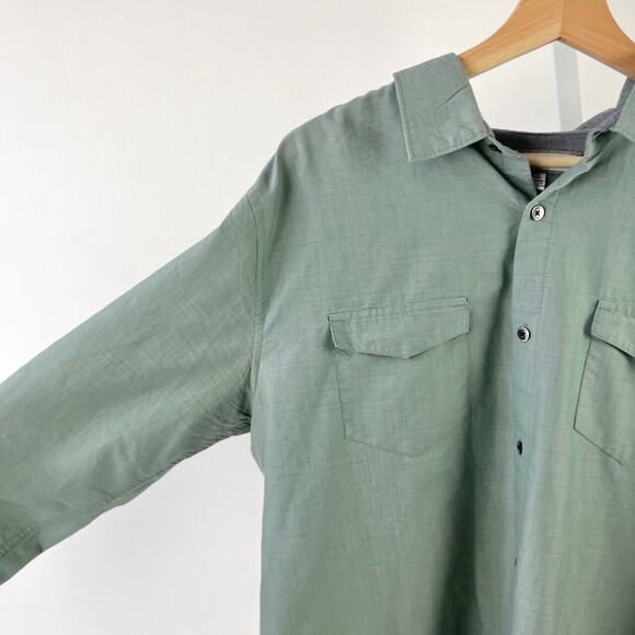 PD&C Paper Denim & Cloth Mens  XL Button Up Shirt Long Sleeve Cotton Blend Green - Picture 4 of 6